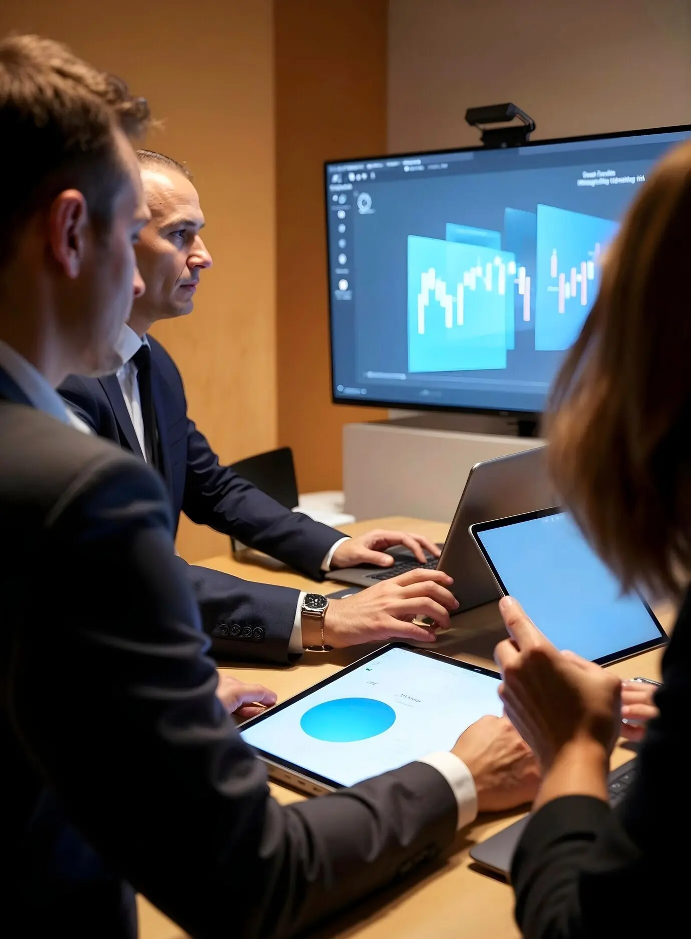 Menschen, die mit KI-gesteuerten Geräten arbeiten.